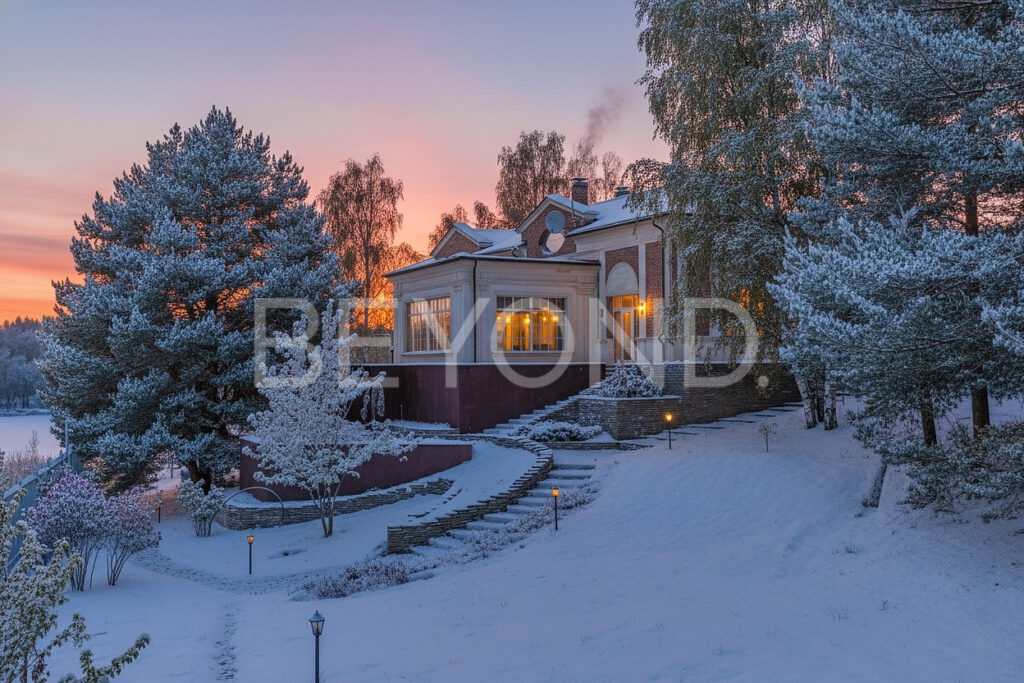 Выход из гостиной в дворовую часть участка