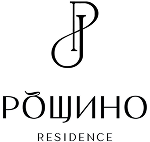 Логотип Рощино Residence — коллекционные резиденции на природе, вдохновлённые искусством
